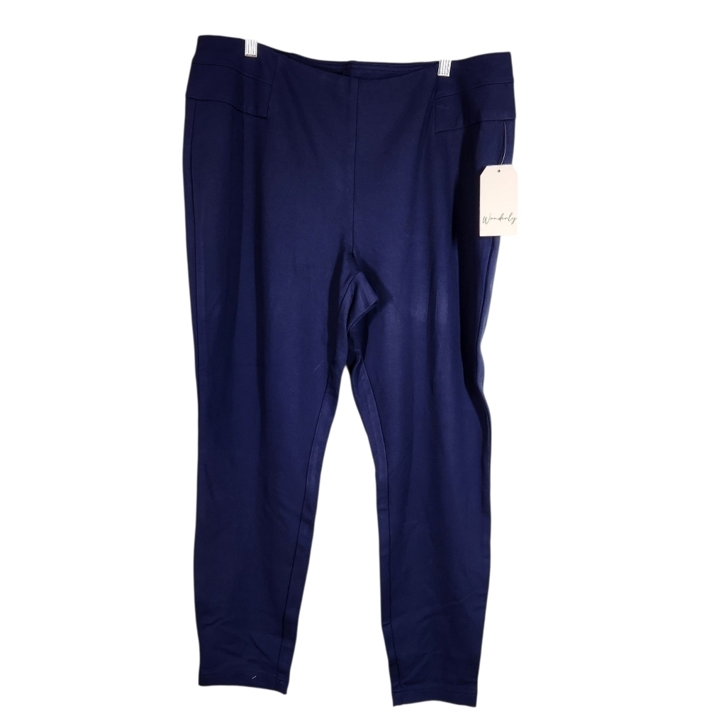 NWT Wonderly Pants Pull On Plus Size Blue